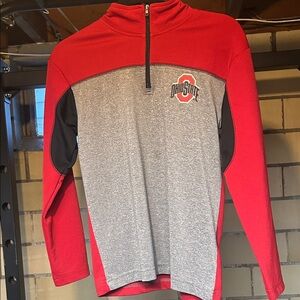 Ohio State Kids Long Sleeve Tee - Red and Gray